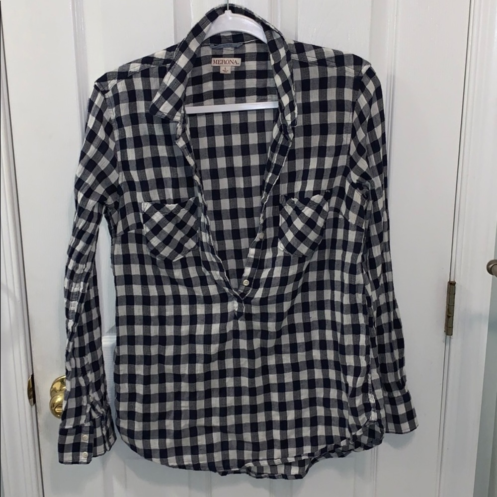 Merona long sleeve checkered shirt